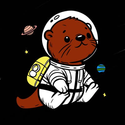 otter in a space suit