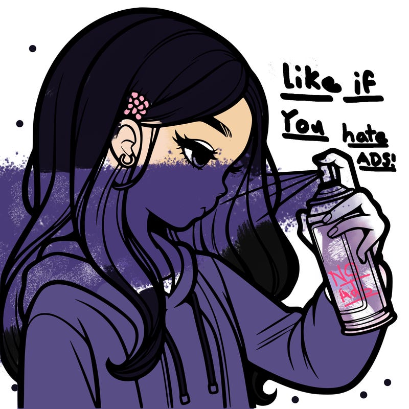 a realistic girl spray painting