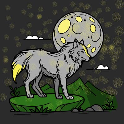 wolf moonlight