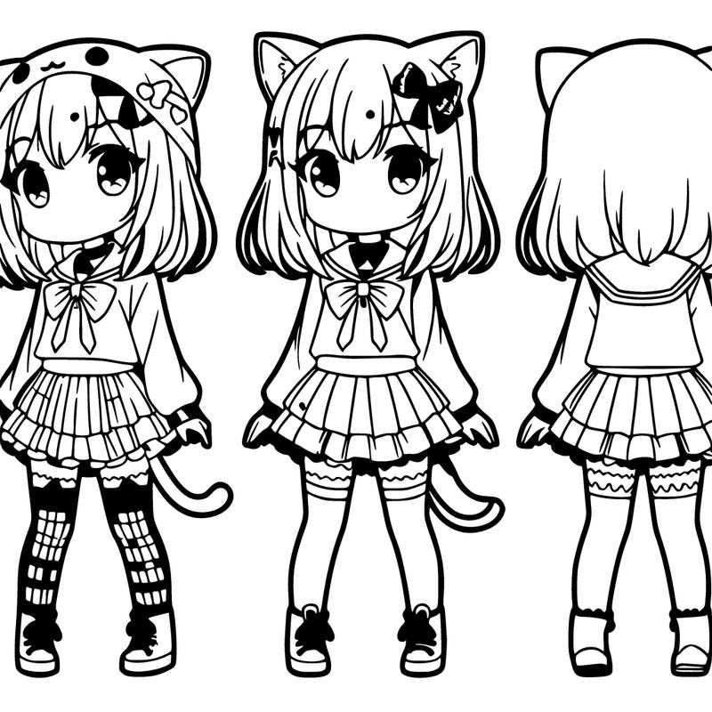 anime girl wearing hello kitty