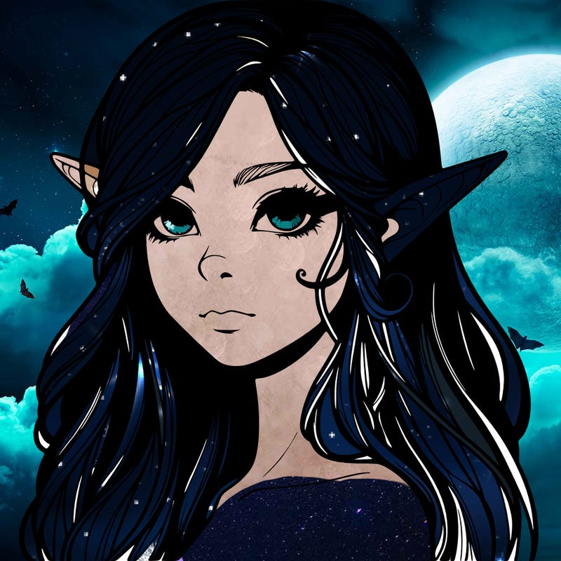elf girl realistic dark fantasy