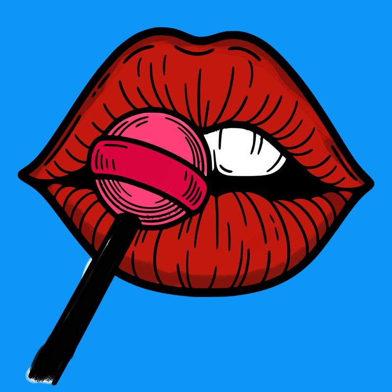 lips with lollipop