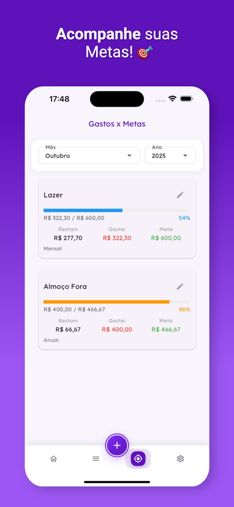 Wisecash - Wisecash app screen showing monthly spending progress versus budget goals for different categories