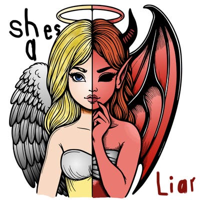 realistic angel half demon