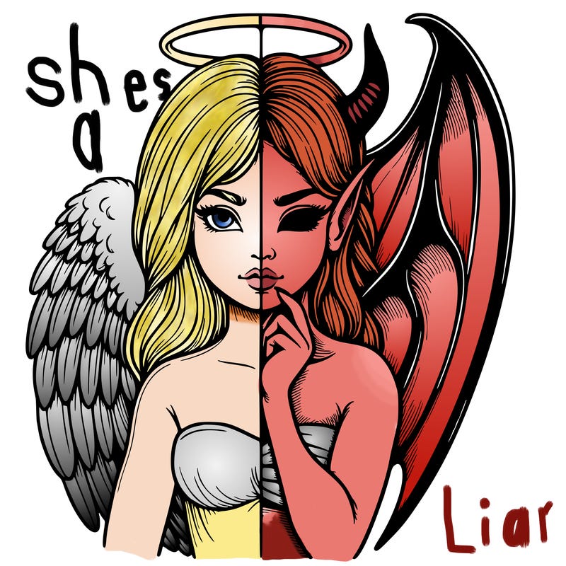 realistic angel half demon