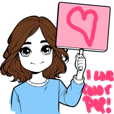 realistic girl holding up a sign