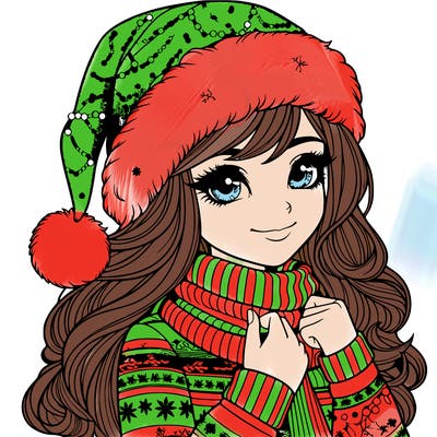 realistic christmas girl