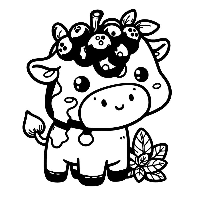 cute blueberry cow