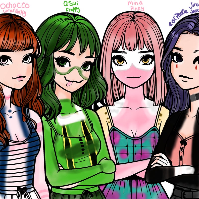 four realistic girls