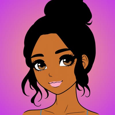 realistic pretty girl with hair in bun