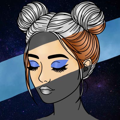 woman with hair buns