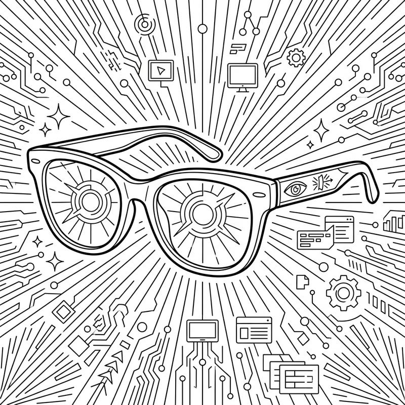 Step into the digital age with our unique blue light blocking glasses coloring page, designed for tech enthusiasts and health-conscious colorists alike. This intricate artwork offers a fun, creative escape while celebrating modern eye protection.