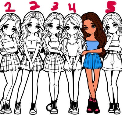 a group of girls realistic