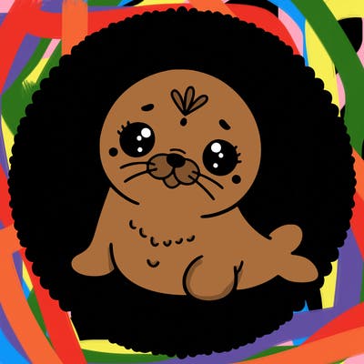 a cute baby seal mandala