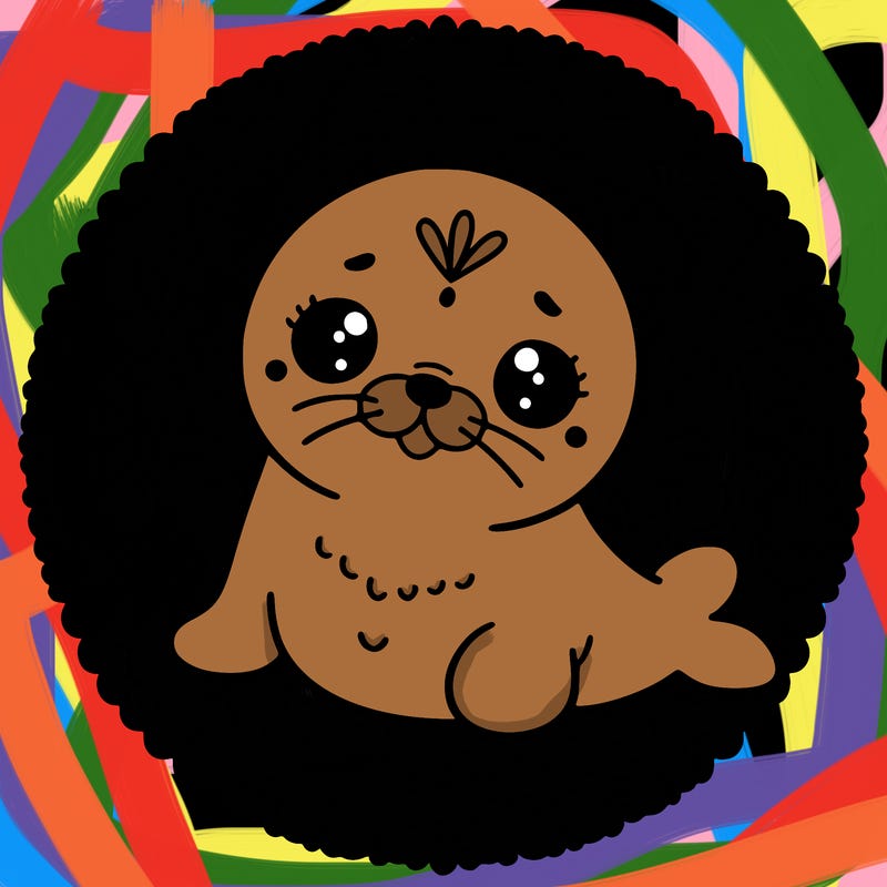 a cute baby seal mandala
