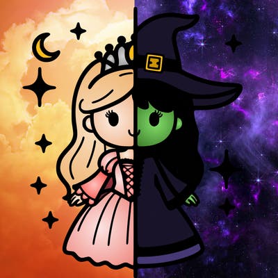 split princess and witch
