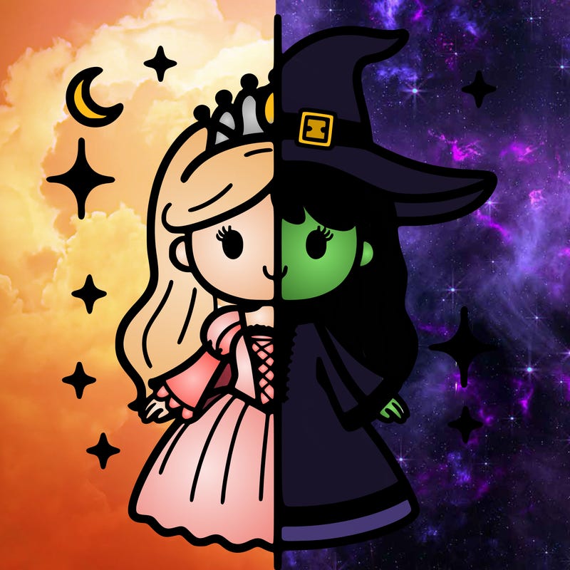 split princess and witch