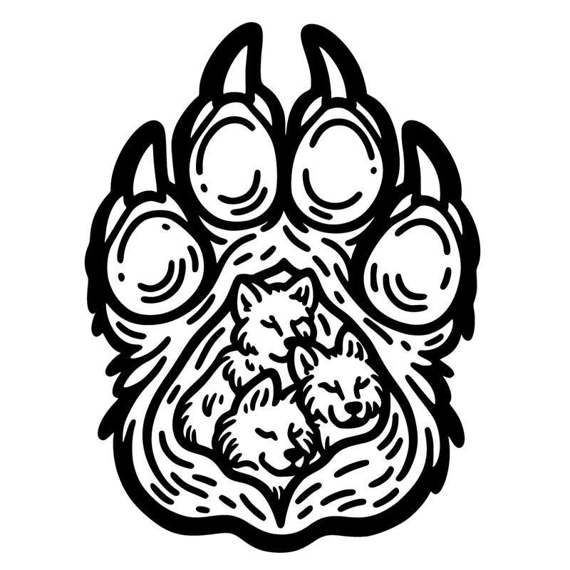 wolf paw with with wolves inside
