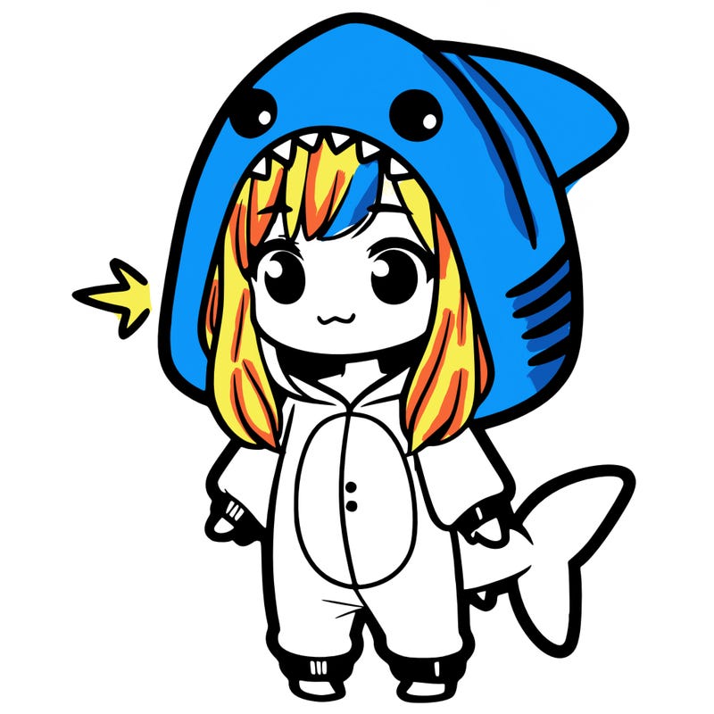 girl in shark onesie