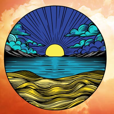 realistic sunset