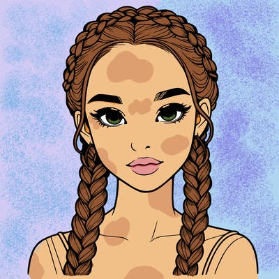 realistic girl with braids