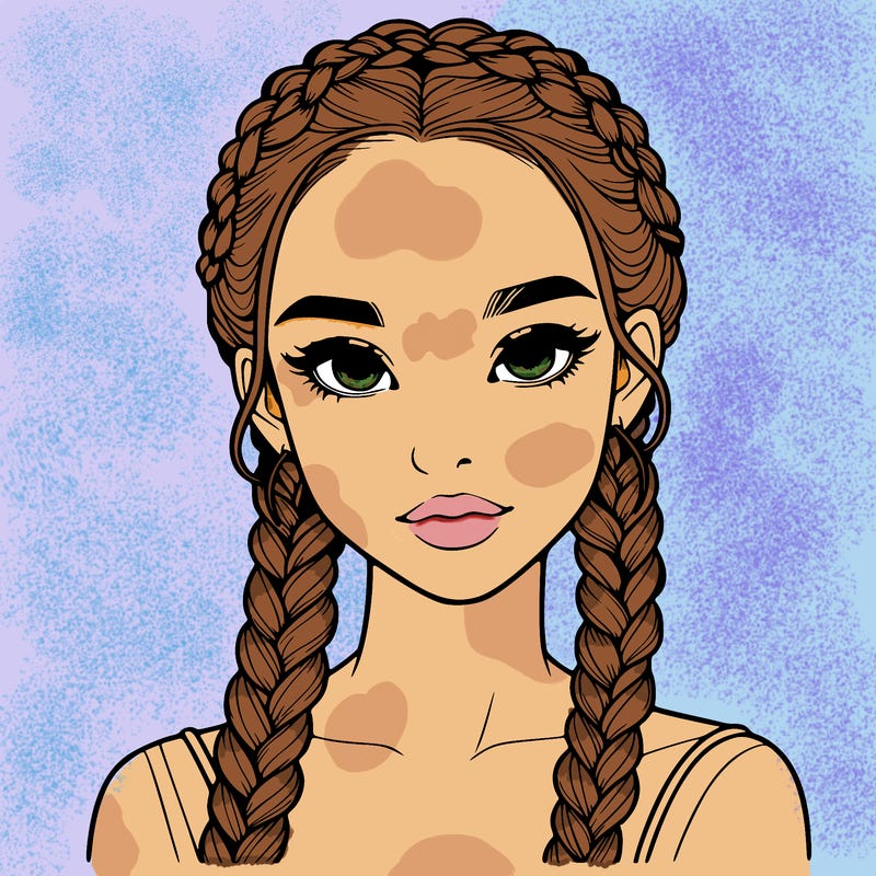 realistic girl with braids