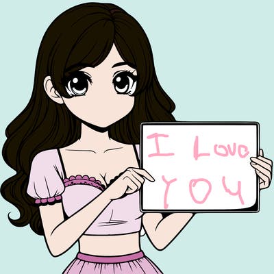 realistic pretty girl holding blank sign