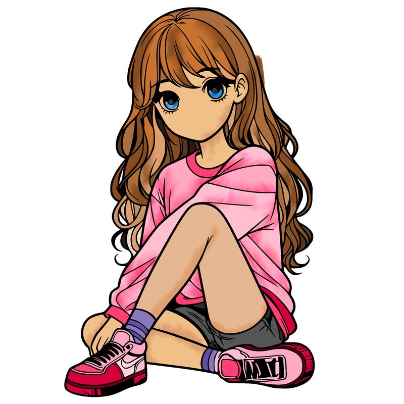 girl sitting realistic