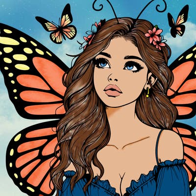 butterfly fairy realistic girl