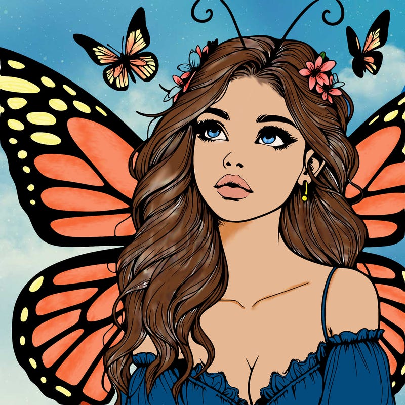 butterfly fairy realistic girl