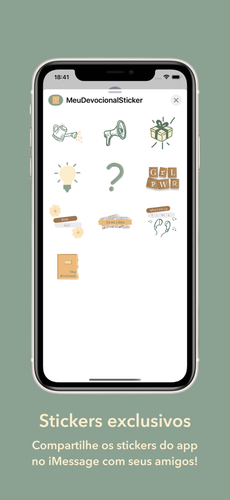 Meu Devocional - A collection of exclusive digital stickers for iMessage from the Meu Devocional app including religious and motivational illustrations