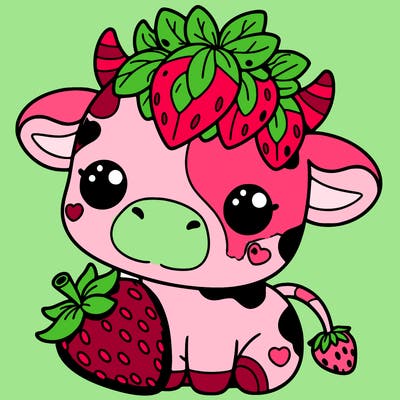 cute strawberry cow