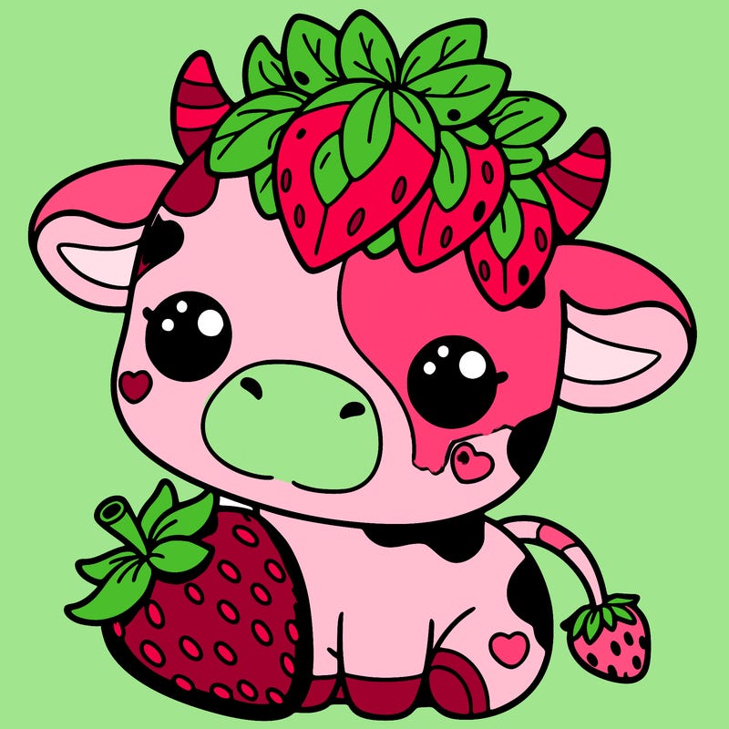 cute strawberry cow