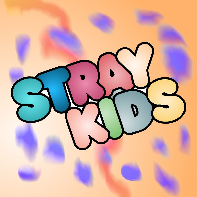 bubble letters saying stray kids