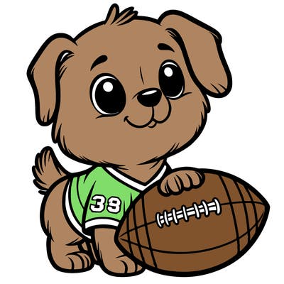 dog in a football