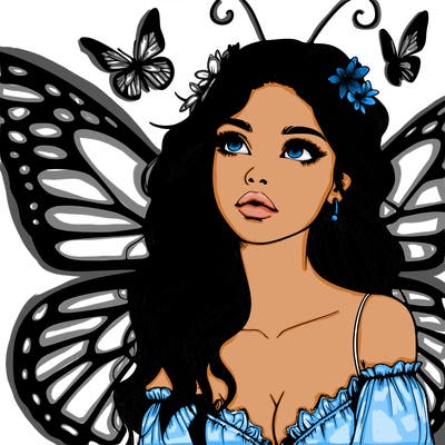 butterfly fairy realistic girl