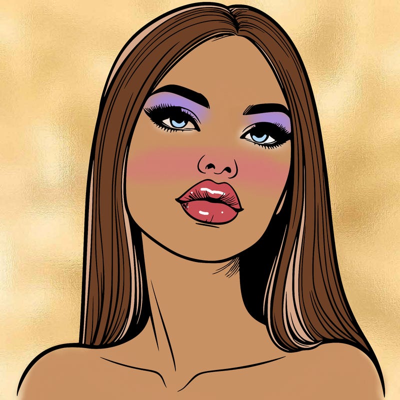 realistic woman with full lips