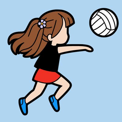 a girl playing volleyball