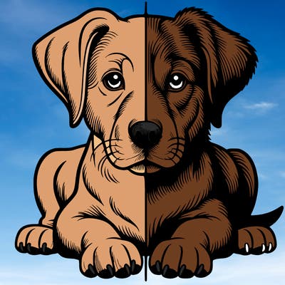 realistic dog split picture