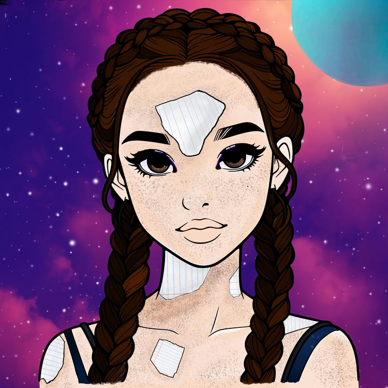 realistic girl with braids