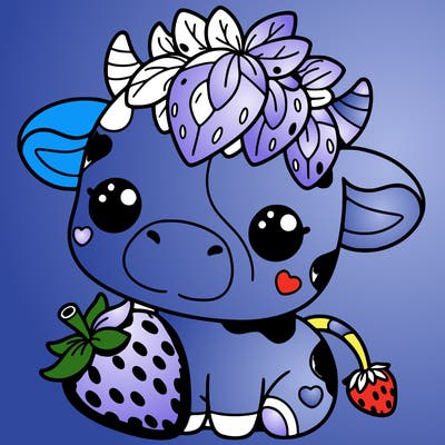 cute strawberry cow