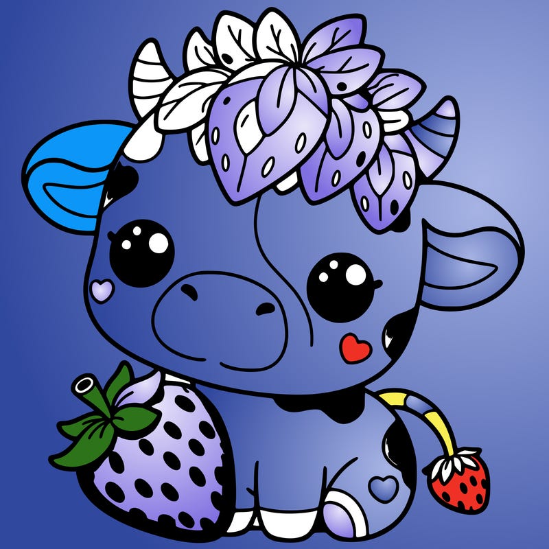 cute strawberry cow