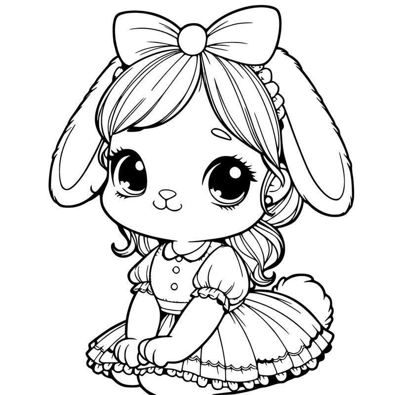 cute easter bunny girl realistic