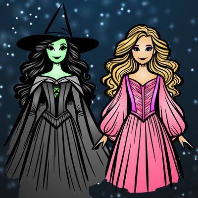 elphaba and glinda from wicked