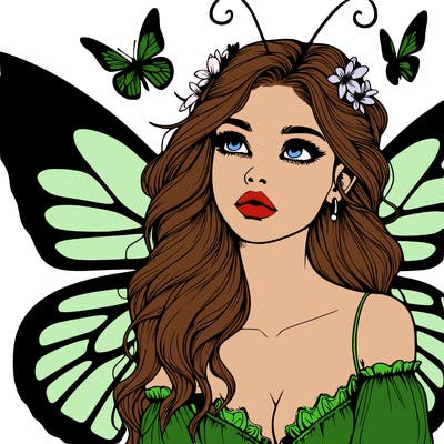 butterfly fairy realistic girl