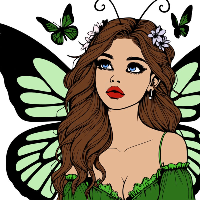 butterfly fairy realistic girl