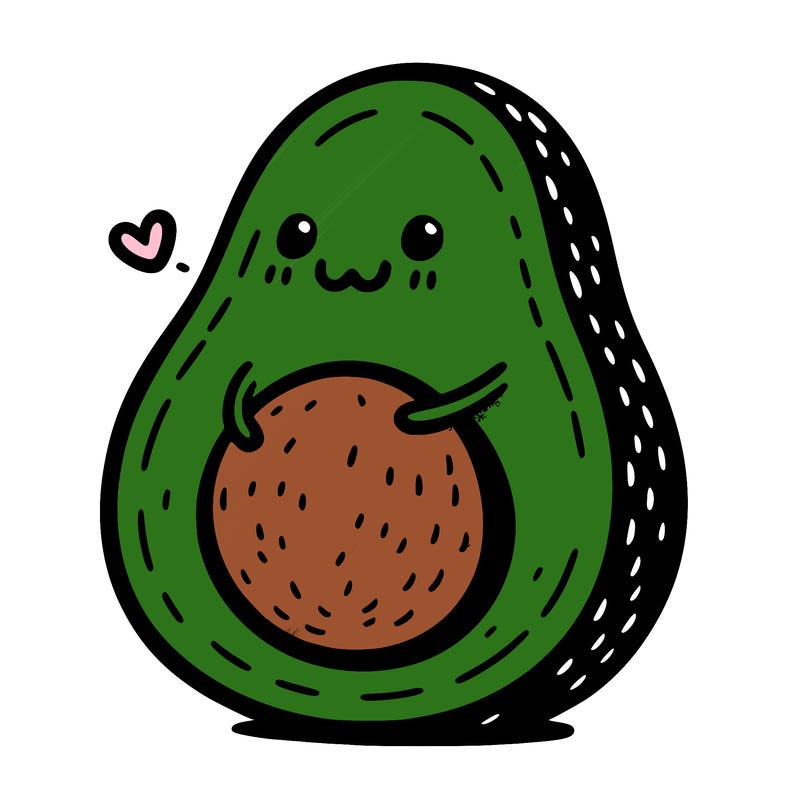 an avocado hugging an avocado
