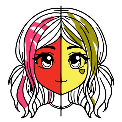 split girl just the face