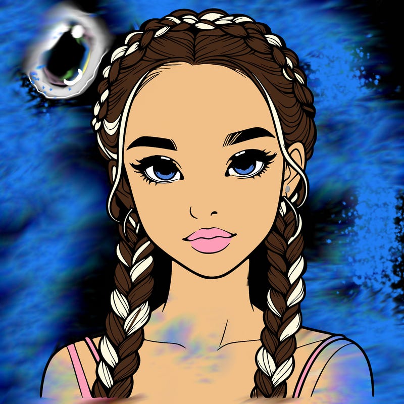 realistic girl with braids