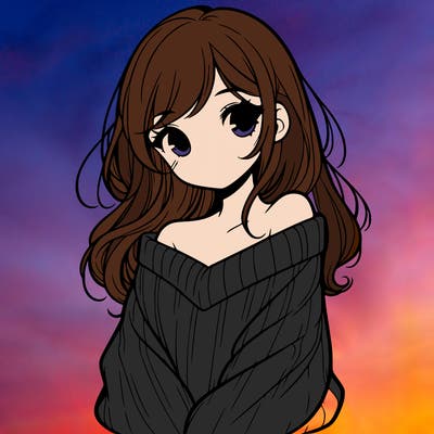 shy pretty girl wearing a sweater that is falling off one shoulder portrait